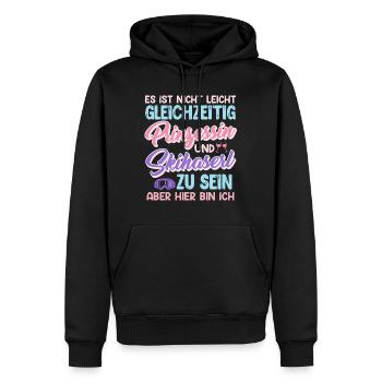 Skihasen Nicht Leicht Prinzessin und Skihaserl - Männer Premium Bio Hoodie - Schwarz - Vorne - Nico (187cm)