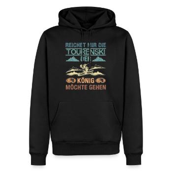 Ski Touring Reichet mir die Tourenski - Männer Premium Bio Hoodie - Schwarz - Vorne - Nico (187cm)