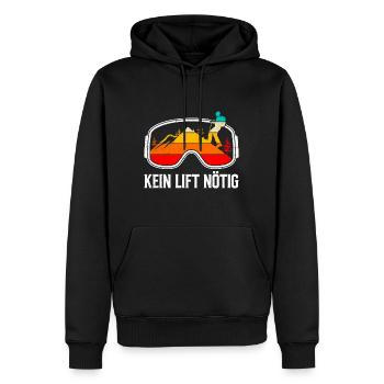 Ski Touring Erobert den Berg wie ein König - Männer Premium Bio Hoodie - Schwarz - Vorne - Nico (187cm)