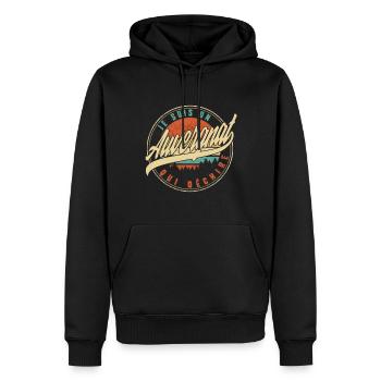 Je Suis Un Auvergnat Qui Déchire Humour T Shirt - Men’s Premium Organic Hoodie - black - Front - Nico (187cm)