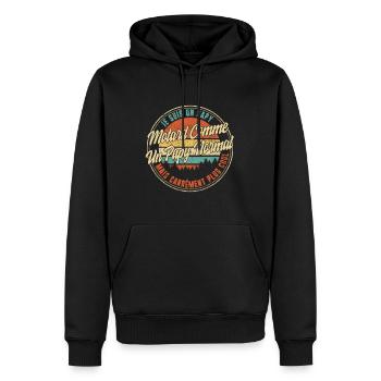 Je Suis Un Papy Motard Comme Un Papy Normal Mais - Men’s Premium Organic Hoodie - black - Front - Nico (187cm)