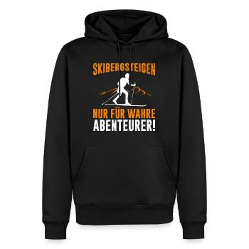 Skitour Nur für Wahre Abenteurer! Tourenski - Männer Premium Bio Hoodie - Schwarz - Vorne - Nico (187cm)