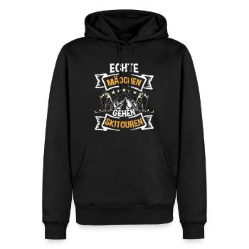 Skisport Frauen Echte Mädchen Gehen Skitouren - Männer Premium Bio Hoodie - Schwarz - Vorne - Nico (187cm)