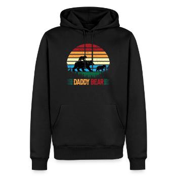 Le père ours avec des petits ours se promène dans la forêt - Sweat à capuche Premium bio Homme - noir - Devant - Nico (187cm)
