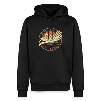 Je Suis Une  Qui Déchire Humour T Shirt - Men’s Premium Organic Hoodie - black - Front - Nico (187cm)