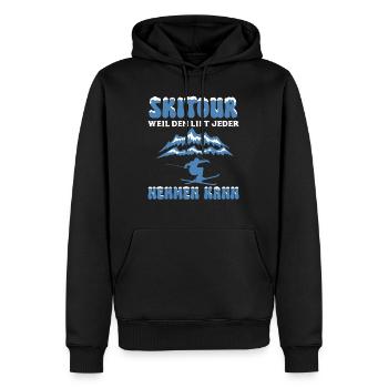 Skitour Weil den Lift Jeder Nehmen Kann - Männer Premium Bio Hoodie - Schwarz - Vorne - Nico (187cm)