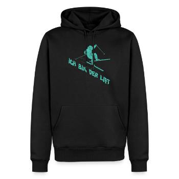 Skibergsteiger Ich bin der Lift Skitouring - Männer Premium Bio Hoodie - Schwarz - Vorne - Nico (187cm)