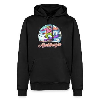 Snowboarderin Almkönigin Snowboarder Frauen - Männer Premium Bio Hoodie - Schwarz - Vorne - Nico (187cm)