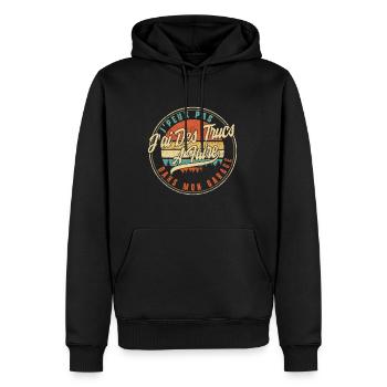 J'peux Pas J'ai Des Trucs À Faire Dans Mon Garage - Men’s Premium Organic Hoodie - black - Front - Nico (187cm)