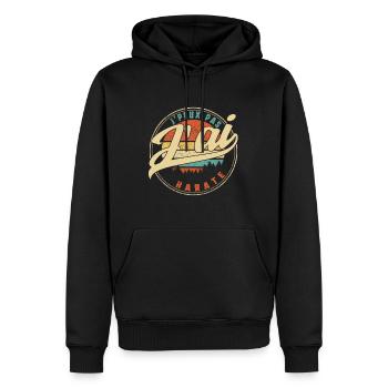J'peux Pas J'ai Karate Humour T Shirt copy - Men’s Premium Organic Hoodie - black - Front - Nico (187cm)