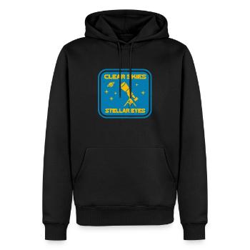 Klarer Himmel Stellare Augen Teleskop Astronomie - Männer Premium Bio Hoodie - Schwarz - Vorne - Nico (187cm)