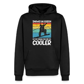 Snowboarderin wie eine Normale Frau nur Cooler - Männer Premium Bio Hoodie - Schwarz - Vorne - Nico (187cm)