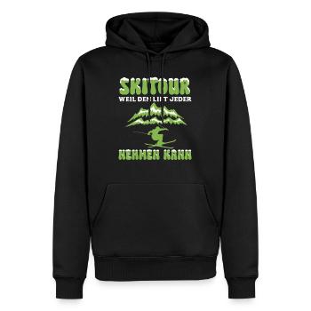 Skitour Weil den Lift Jeder Nehmen Kann - Männer Premium Bio Hoodie - Schwarz - Vorne - Nico (187cm)