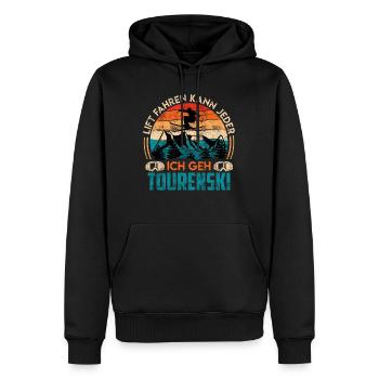 Skitouring Ich Geh Tourenski Skibergsteiger - Männer Premium Bio Hoodie - Schwarz - Vorne - Nico (187cm)