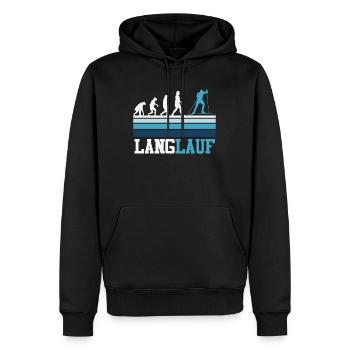 Skilangläufer Cross Country Skiing Wintersport - Männer Premium Bio Hoodie - Schwarz - Vorne - Nico (187cm)