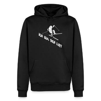 Skibergsteiger Ich bin der Lift Skitouring - Männer Premium Bio Hoodie - Schwarz - Vorne - Nico (187cm)