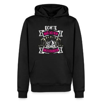 Skisport Frauen Echte Mädchen Gehen Skitouren - Männer Premium Bio Hoodie - Schwarz - Vorne - Nico (187cm)