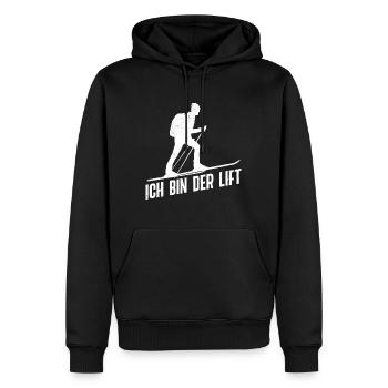 Skibergsteiger Ich bin der Lift Ski Touring - Männer Premium Bio Hoodie - Schwarz - Vorne - Nico (187cm)