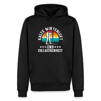 Biathlon Kalte Winterluft und Zielsicherheit - Männer Premium Bio Hoodie - Schwarz - Vorne - Nico (187cm)