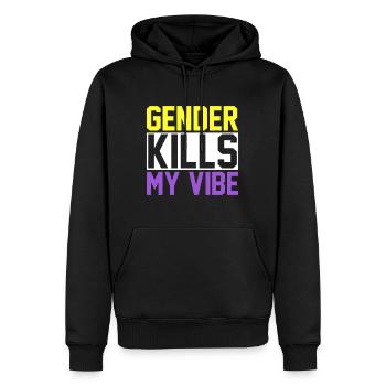 LGBT Pride Month Nonbinary Nongender Genderfluid - Men’s Premium Organic Hoodie - black - Front - Nico (187cm)