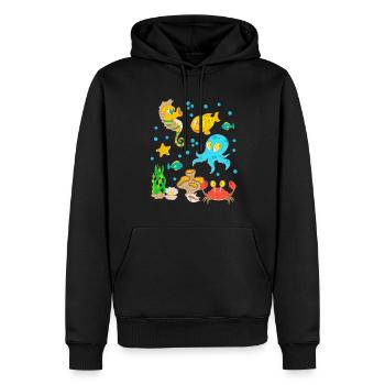 Unterwasser Tiere Meeresbewohner Aquarium Kinder - Männer Premium Bio Hoodie - Schwarz - Vorne - Nico (187cm)