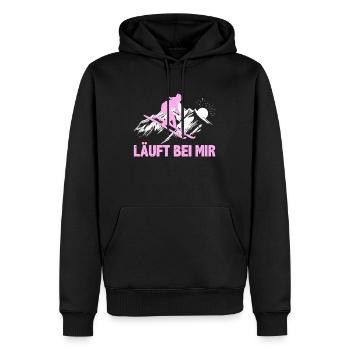 Skifahrer Läuft bei Mir Wintersportler Skifahren - Männer Premium Bio Hoodie - Schwarz - Vorne - Nico (187cm)