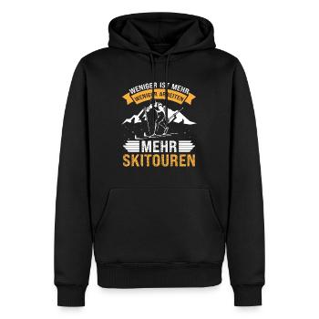 Ski Tour Weniger Arbeiten Mehr Skitouren - Männer Premium Bio Hoodie - Schwarz - Vorne - Nico (187cm)
