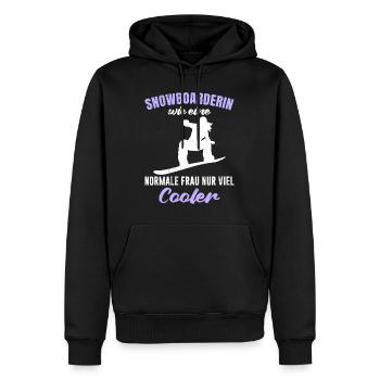 Snowboarderin wie eine Normale Frau nur Cooler - Männer Premium Bio Hoodie - Schwarz - Vorne - Nico (187cm)