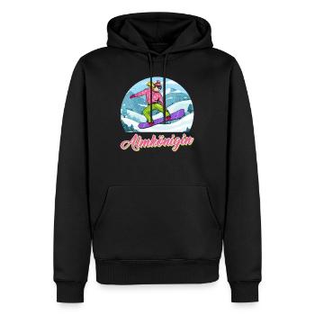 Snowboarderin Almkönigin Snowboarder Frauen - Männer Premium Bio Hoodie - Schwarz - Vorne - Nico (187cm)