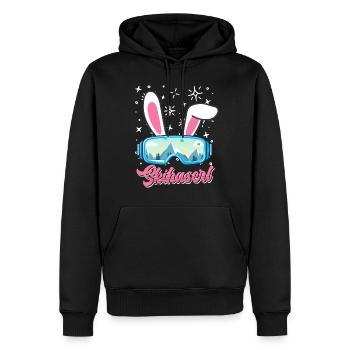 Skihaserl Apres Ski Party Skifahrerin Bunny - Männer Premium Bio Hoodie - Schwarz - Vorne - Nico (187cm)