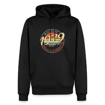 Millésime 1979 Vieilli À La Perfection Humour T - Men’s Premium Organic Hoodie - black - Front - Nico (187cm)