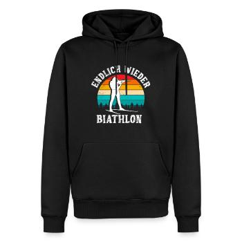 Wintersport Skilaufen Endlich wieder Biathlon - Männer Premium Bio Hoodie - Schwarz - Vorne - Nico (187cm)