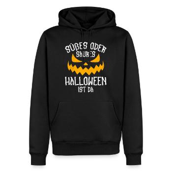 Süßes oder Saures Halloween Kürbis Gruselig - Männer Premium Bio Hoodie - Schwarz - Vorne - Nico (187cm)