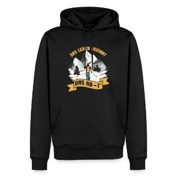 Skisport Das Leben Beginnt Das ab -1° Skifahren - Männer Premium Bio Hoodie - Schwarz - Vorne - Nico (187cm)