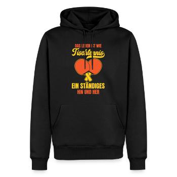 Tischtennis Leben Tischtennisspieler Meisterschaft - Männer Premium Bio Hoodie - Schwarz - Vorne - Nico (187cm)
