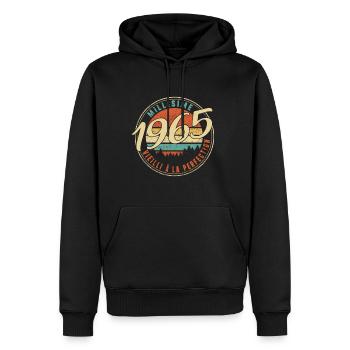 Millésime 1965 Vieilli À La Perfection Humour T - Men’s Premium Organic Hoodie - black - Front - Nico (187cm)