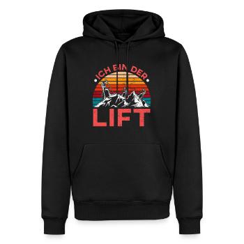 Skibergsteiger Ich bin der Lift Ski Touring - Männer Premium Bio Hoodie - Schwarz - Vorne - Nico (187cm)