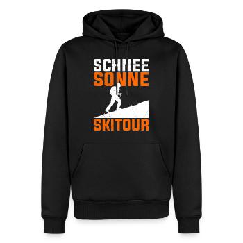 Schnee Sonne Skiktour Skibergsteigen Ski Tour - Männer Premium Bio Hoodie - Schwarz - Vorne - Nico (187cm)