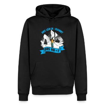 Skisport Das Leben Beginnt Das ab -1° Skifahren - Männer Premium Bio Hoodie - Schwarz - Vorne - Nico (187cm)