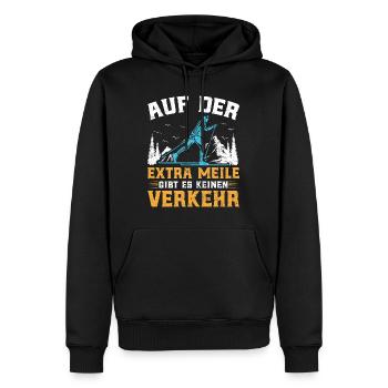 Ski Touring Auf der Extra Meile kein Verkehr - Männer Premium Bio Hoodie - Schwarz - Vorne - Nico (187cm)