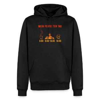 Mein Perfekter Tag Kaffee Skibergsteigen Bier - Männer Premium Bio Hoodie - Schwarz - Vorne - Nico (187cm)