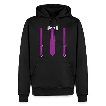 Lustige rosa Krawatte mit schwarzen Hosenträgern Perfekt - Männer Premium Bio Hoodie - Schwarz - Vorne - Nico (187cm)