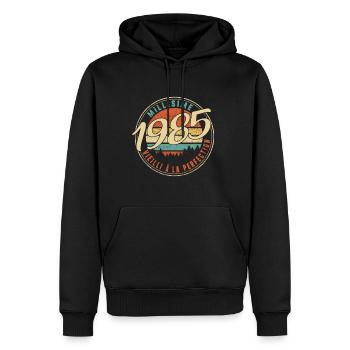 Millésime 1985 Vieilli À La Perfection Humour T - Men’s Premium Organic Hoodie - black - Front - Nico (187cm)