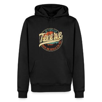 Si Estelle T'énerve Sache Que Estelle S'en Fout - Men’s Premium Organic Hoodie - black - Front - Nico (187cm)