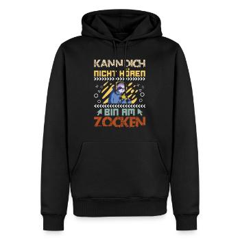 Video Spieler Kann dich nicht Hören Bin am Zocken - Männer Premium Bio Hoodie - Schwarz - Vorne - Nico (187cm)