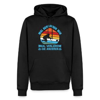 Curling Team Mal Gewinnen Wir Winterolympiade - Männer Premium Bio Hoodie - Schwarz - Vorne - Nico (187cm)