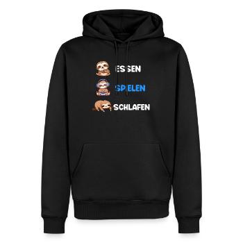 Video Spieler Essen Spielen Schlafen Gaming - Männer Premium Bio Hoodie - Schwarz - Vorne - Nico (187cm)