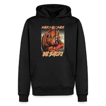Videospieler Zack Zack Zack du Sack! Braunbär - Männer Premium Bio Hoodie - Schwarz - Vorne - Nico (187cm)
