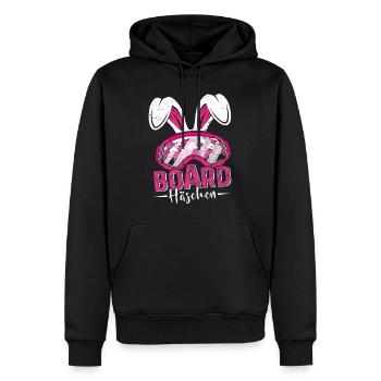 Snowboard Häschen Hasenohren Snowboarderin - Männer Premium Bio Hoodie - Schwarz - Vorne - Nico (187cm)