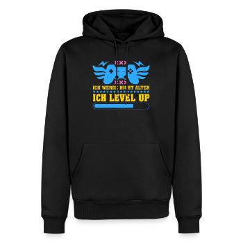 Retro Gamer Werde nicht Älter Ich Level Up - Männer Premium Bio Hoodie - Schwarz - Vorne - Nico (187cm)